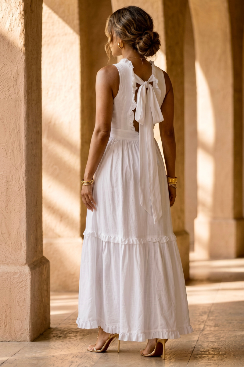 Soft Whisper Ruffle Maxi Dress
